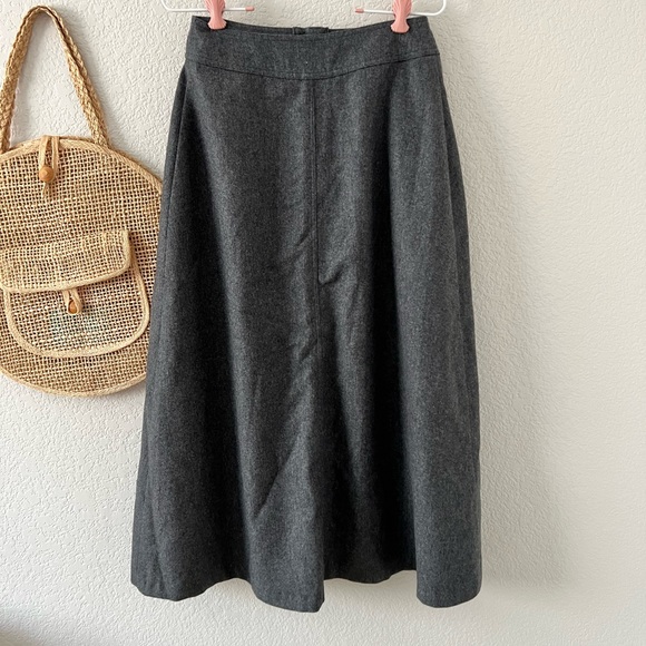Vintage Crazy Horse Gray Wool Blend Skirt - Picture 7 of 7